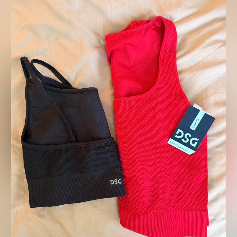 2 DSG Women's Red and Black sports Bra/tank